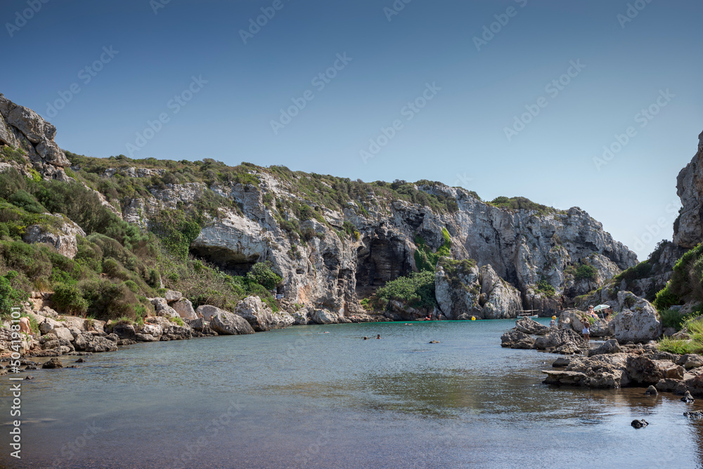 Views of Cales Coves, a famous place in the municipality of Alaior, Menorca, Spain
