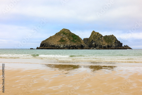Fotografija Carters or Gulls Rocks at Holywell Bay North Cornish Coast Cornwall