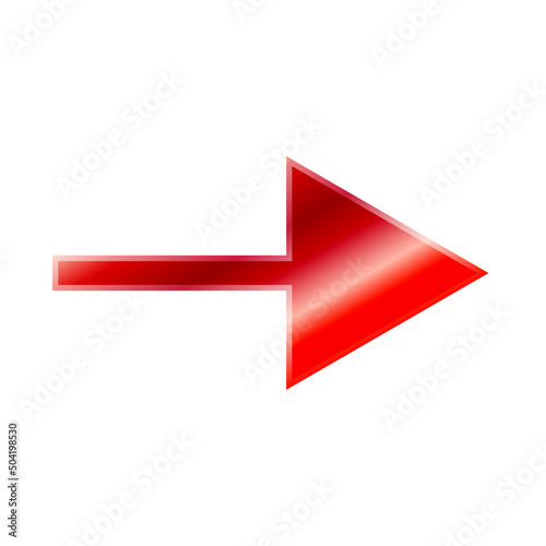 vector illustration of red arrow isolated on white background