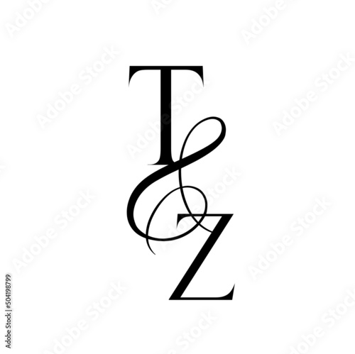 zt, tz, monogram logo. Calligraphic signature icon. Wedding Logo Monogram. modern monogram symbol. Couples logo for wedding photo