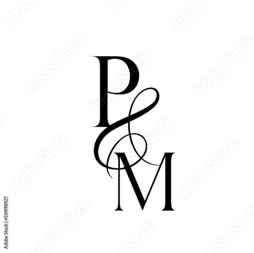 mp, pm, monogram logo. Calligraphic signature icon. Wedding Logo Monogram. modern monogram symbol. Couples logo for wedding