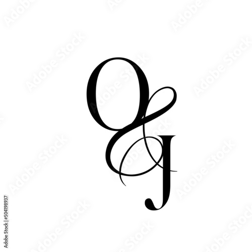 jo, oj, monogram logo. Calligraphic signature icon. Wedding Logo Monogram. modern monogram symbol. Couples logo for wedding