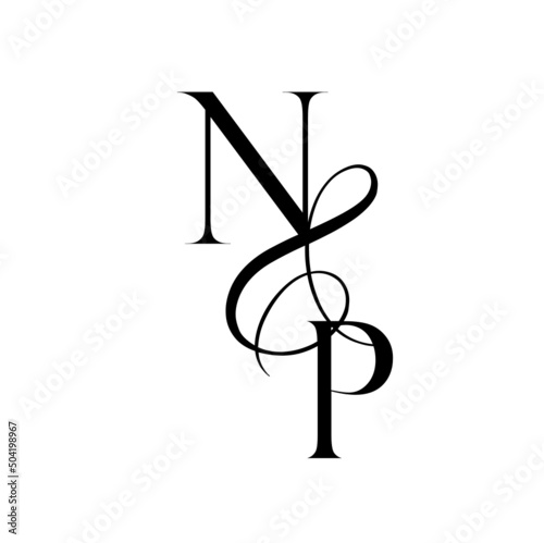 pn, np, monogram logo. Calligraphic signature icon. Wedding Logo Monogram. modern monogram symbol. Couples logo for wedding