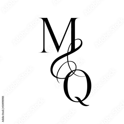 qm, mq, monogram logo. Calligraphic signature icon. Wedding Logo Monogram. modern monogram symbol. Couples logo for wedding photo