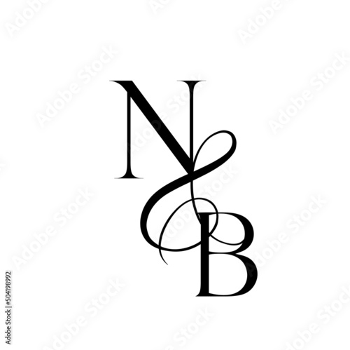 bn, nb, monogram logo. Calligraphic signature icon. Wedding Logo Monogram. modern monogram symbol. Couples logo for wedding