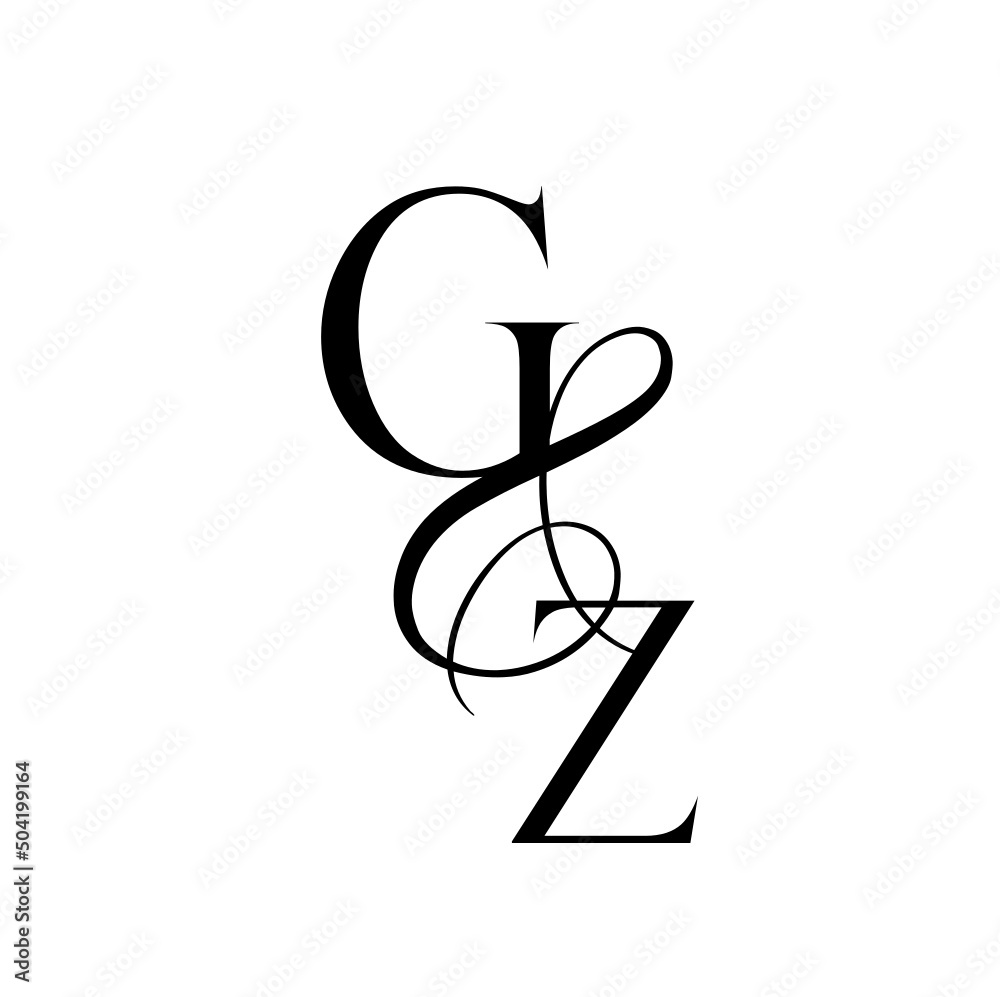 zg, gz, monogram logo. Calligraphic signature icon. Wedding Logo Monogram. modern monogram symbol. Couples logo for wedding zg, gz, monogram logo. Calligraphic signature icon. Wedding Logo Monogram. modern monogram symbol. Couples logo for wedding