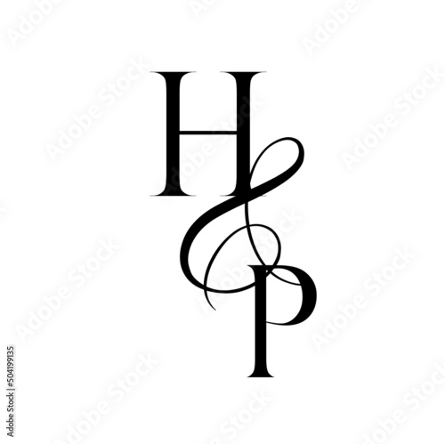 ph, hp, monogram logo. Calligraphic signature icon. Wedding Logo Monogram. modern monogram symbol. Couples logo for wedding