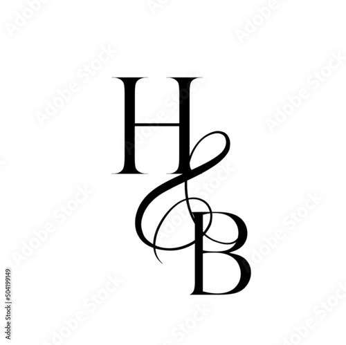 bh, hb, monogram logo. Calligraphic signature icon. Wedding Logo Monogram. modern monogram symbol. Couples logo for wedding