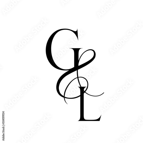 lg, gl, monogram logo. Calligraphic signature icon. Wedding Logo Monogram. modern monogram symbol. Couples logo for wedding