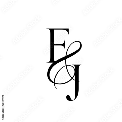 jf, fj, monogram logo. Calligraphic signature icon. Wedding Logo Monogram. modern monogram symbol. Couples logo for wedding photo