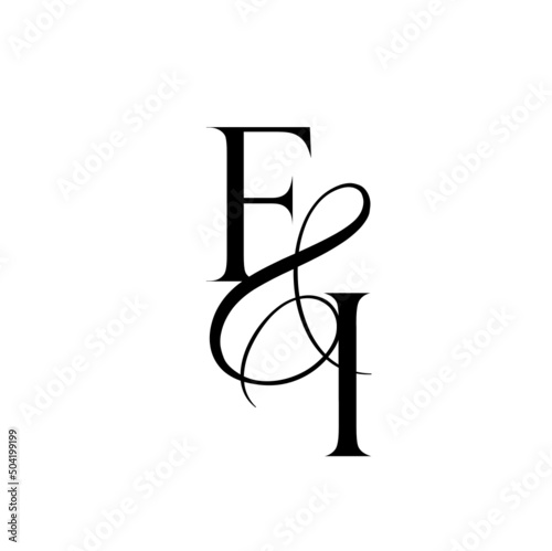 if, fi, monogram logo. Calligraphic signature icon. Wedding Logo Monogram. modern monogram symbol. Couples logo for wedding