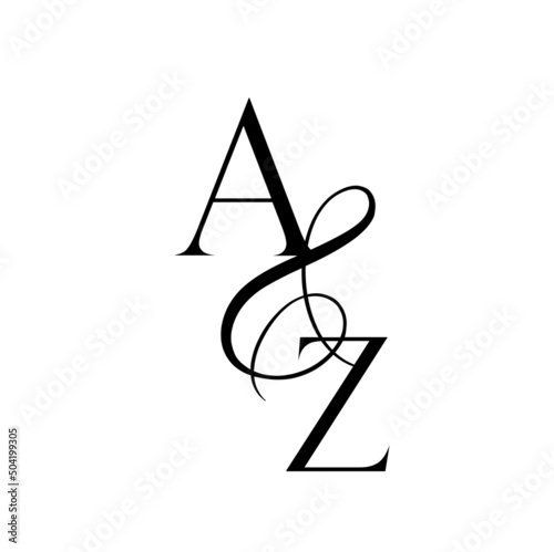 za, az, monogram logo. Calligraphic signature icon. Wedding Logo Monogram. modern monogram symbol. Couples logo for wedding