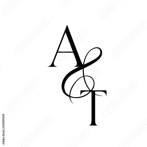 ta, at, monogram logo. Calligraphic signature icon. Wedding Logo Monogram. modern monogram symbol. Couples logo for wedding