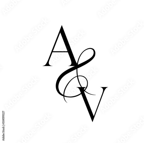 va, av, monogram logo. Calligraphic signature icon. Wedding Logo Monogram. modern monogram symbol. Couples logo for wedding
