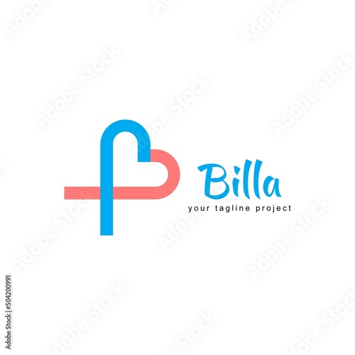 health care logo. ribbon circle icon with love shape