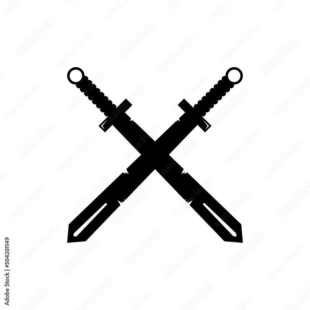war sword icon logo. simple viking logo.