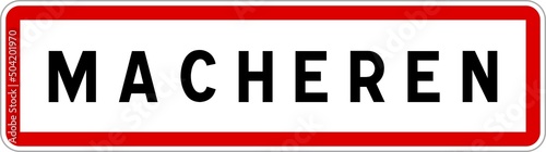 Panneau entrée ville agglomération Macheren / Town entrance sign Macheren