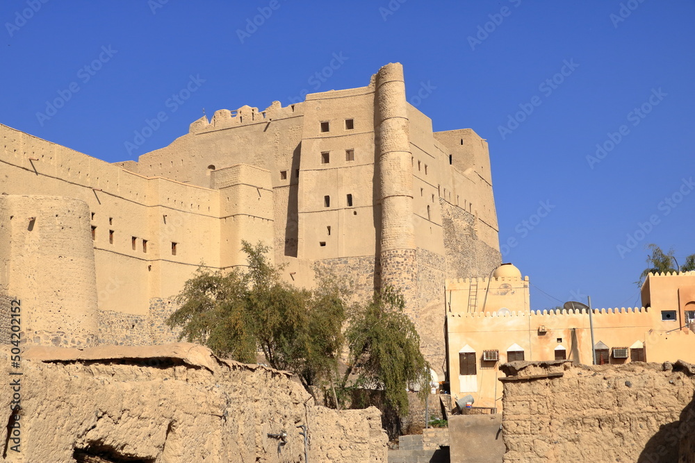 March 16 2022 - Bahla, Oman: The Bahla fort is believed to have been built between the 12th and 15th century by the Banu Nebhan built with bricks made of mud and straw