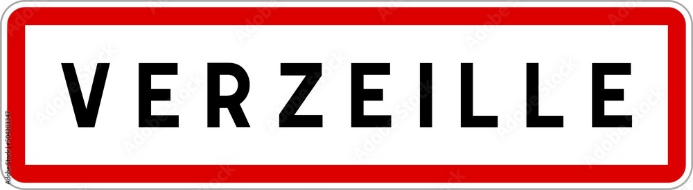 Panneau entrée ville agglomération Verzeille / Town entrance sign Verzeille