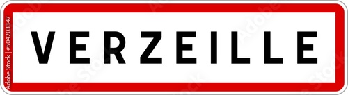 Panneau entrée ville agglomération Verzeille / Town entrance sign Verzeille