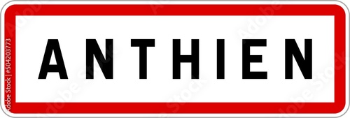 Panneau entrée ville agglomération Anthien / Town entrance sign Anthien