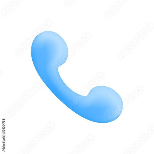 Handset icon in 3d cartoon minimal style. Phone. Vector illustration. (ID: 504204738)