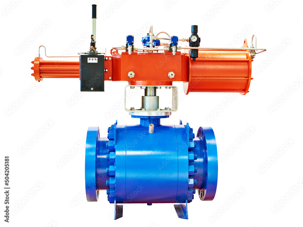 Ball valve industrial for oil and gas isolated white