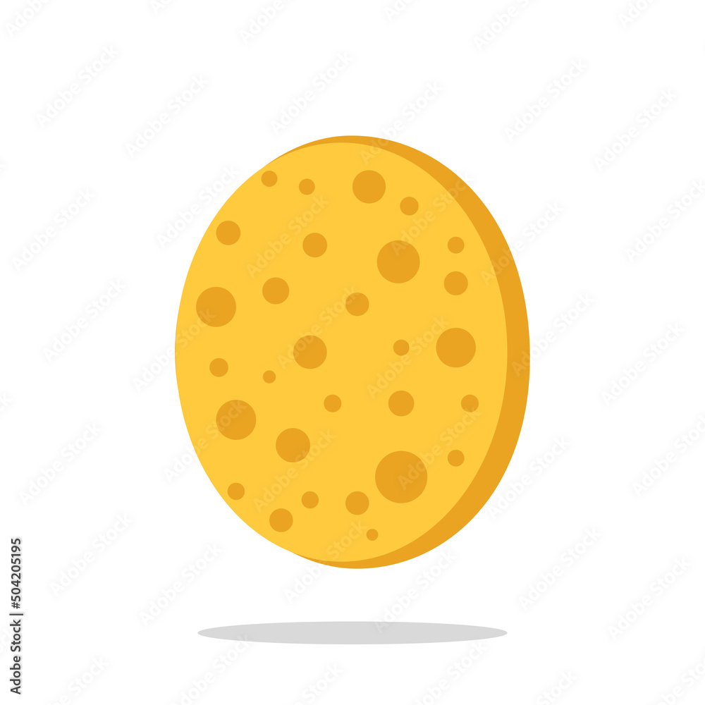 The sponge icon. Yellow sponge made of soft, porous material for washing and bathing. Vector illustration isolated on white background for design in cartoon style. The sponge icon. Yellow sponge made of soft, porous material for washing and bathing. Vector illustration isolated on white background for design in cartoon style.
