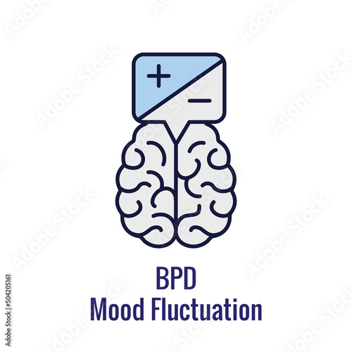 BPD - Borderline Personality Disorder icon showing mental illness design