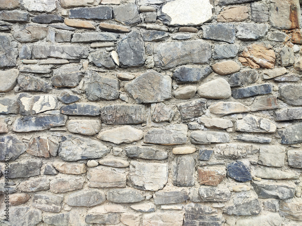 Pattern of rubble shale stone wall surface Pattern of rubble shale stone wall surface