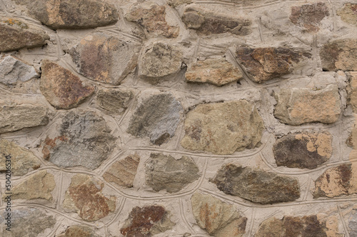 Brown big stones wall texture background