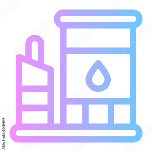 oil refinery gradient icon
