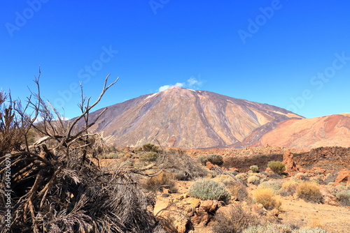 Panorama view on island of Tenerife to the volcano Pico del Teide