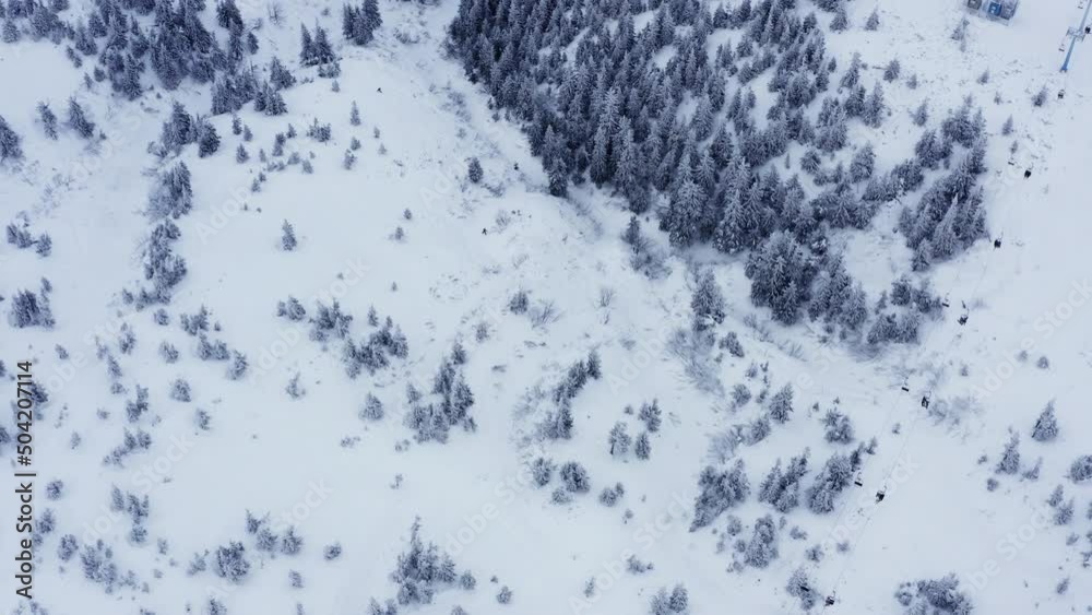 Majestic landscape. Aerial view of Carpathian mountains in the winter time Majestic landscape. Aerial view of Carpathian mountains in the winter time