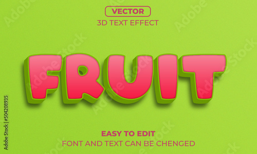 Fruit Editable 3d text effect green and red