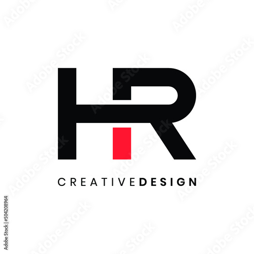 Creative modern letter HR logo design vector