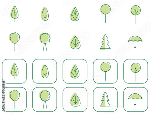 drzewa ikony eko ekologia ochrona środowiska web 