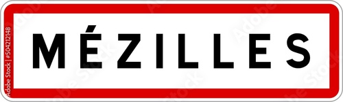 Panneau entrée ville agglomération Mézilles / Town entrance sign Mézilles
