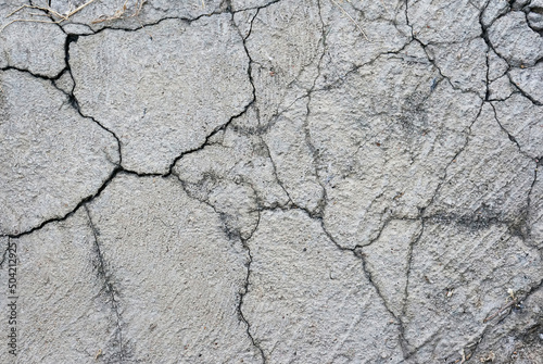 Cracked concrete ground