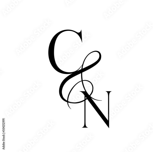 nc, cv, monogram logo. Calligraphic signature icon. Wedding Logo Monogram. modern monogram symbol. Couples logo for wedding