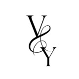yv, vy, monogram logo. Calligraphic signature icon. Wedding Logo Monogram. modern monogram symbol. Couples logo for wedding