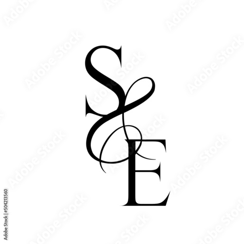 es, se, monogram logo. Calligraphic signature icon. Wedding Logo Monogram. modern monogram symbol. Couples logo for wedding