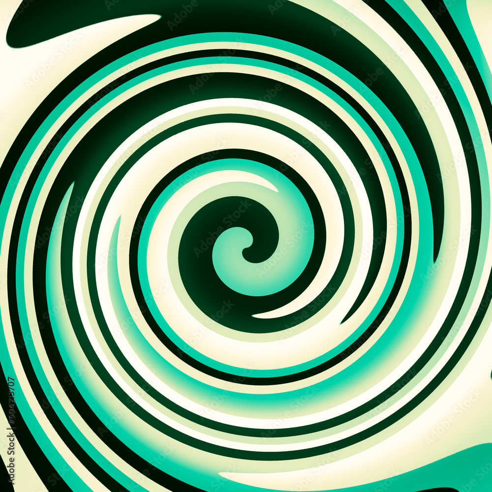 Fototapeta premium Green spiral background, spiral patterns, swirl, infinity aspect