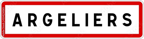 Panneau entrée ville agglomération Argeliers / Town entrance sign Argeliers