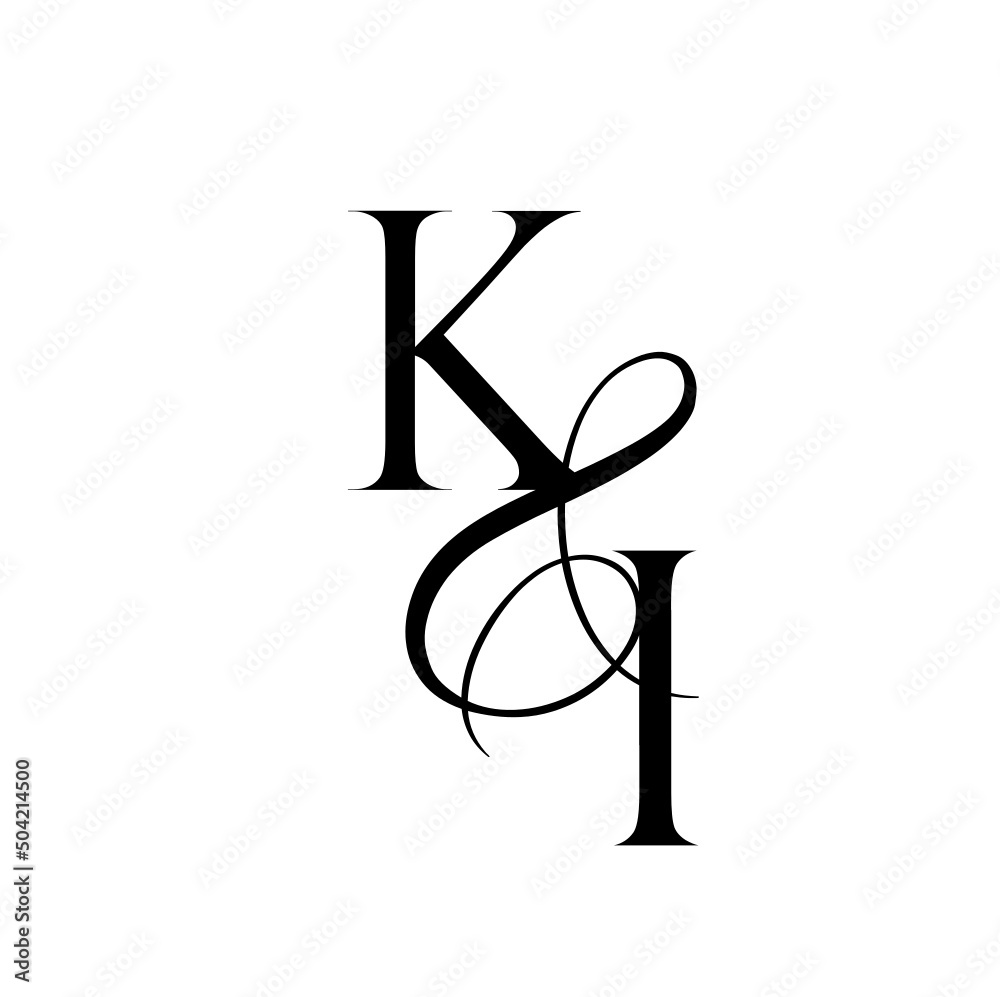 ik, ki, monogram logo. Calligraphic signature icon. Wedding Logo Monogram. modern monogram symbol. Couples logo for wedding ik, ki, monogram logo. Calligraphic signature icon. Wedding Logo Monogram. modern monogram symbol. Couples logo for wedding