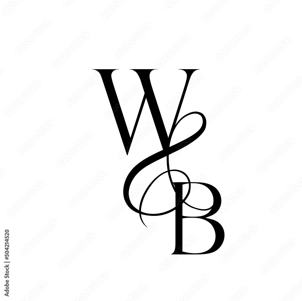 Obraz premium bw, wb, monogram logo. Calligraphic signature icon. Wedding Logo Monogram. modern monogram symbol. Couples logo for wedding