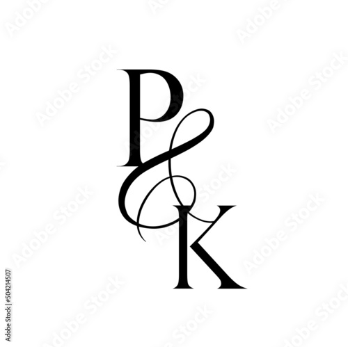 kp, pk, monogram logo. Calligraphic signature icon. Wedding Logo Monogram. modern monogram symbol. Couples logo for wedding