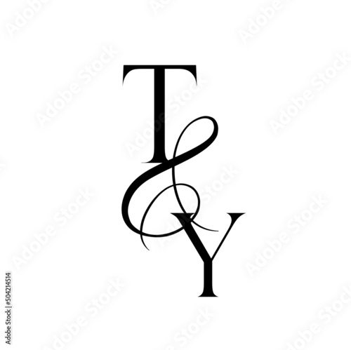 yt, ty, monogram logo. Calligraphic signature icon. Wedding Logo Monogram. modern monogram symbol. Couples logo for wedding