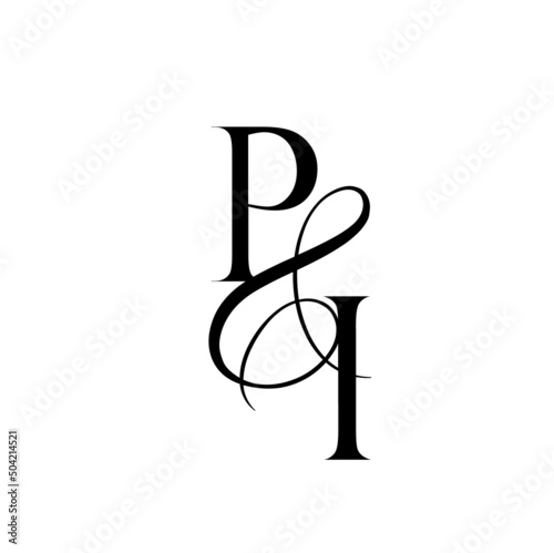 ip, pi, monogram logo. Calligraphic signature icon. Wedding Logo Monogram. modern monogram symbol. Couples logo for wedding