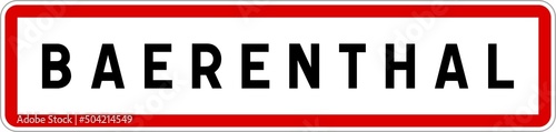 Panneau entrée ville agglomération Baerenthal / Town entrance sign Baerenthal